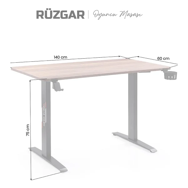 Xdrive Rüzgar 140x160 Cm Oyuncu Masası - Görsel 4