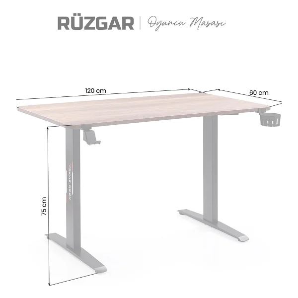 Xdrive Rüzgar 120x60 Cm Barok Oyuncu Masası - Görsel 3