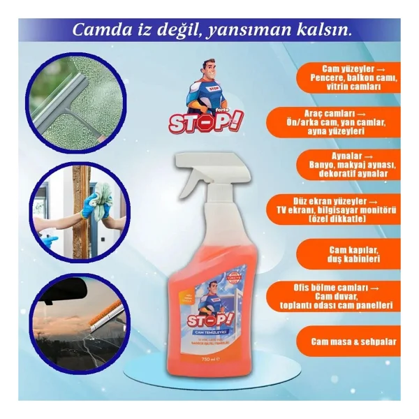 Stop Forte Cam Temizleyici 750 Ml - Görsel 3