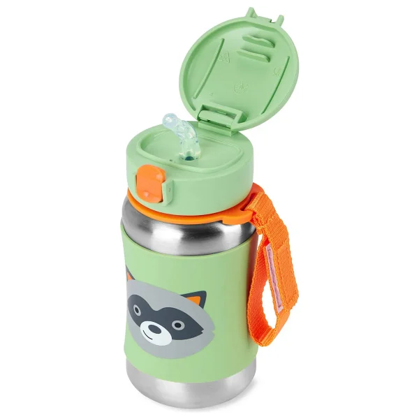 Skip Hop Zoo Rakun 350 Ml Pipetli Paslanmaz Çelik Suluk - Görsel 2