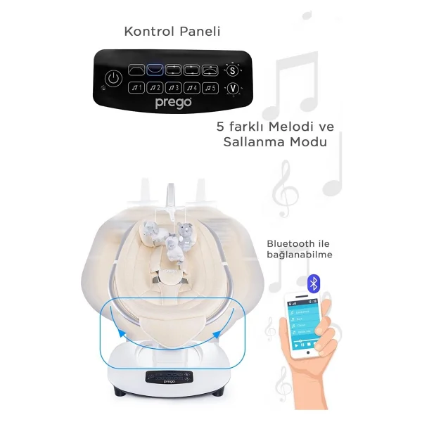 Prego Montes Krem Elektrikli Ana Kucağı - Görsel 5
