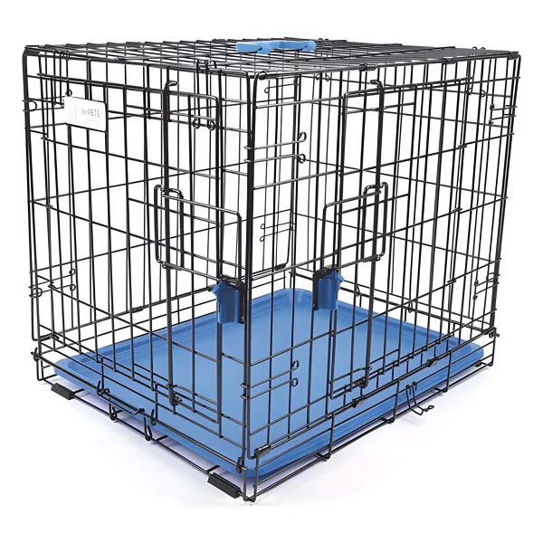 M-Pets Voyager 2 Kapılı Tekerlekli XL Mavi 106x71x76 Cm Köpek Kafesi - Görsel 3