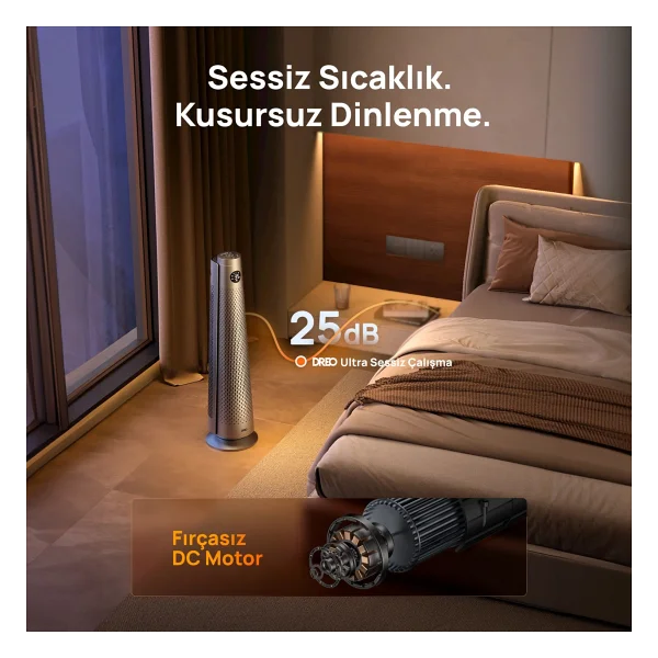Dreo Solaris 718 Uzaktan Kumandalı 2000 W Seramik Fanlı Isıtıcı - Görsel 6