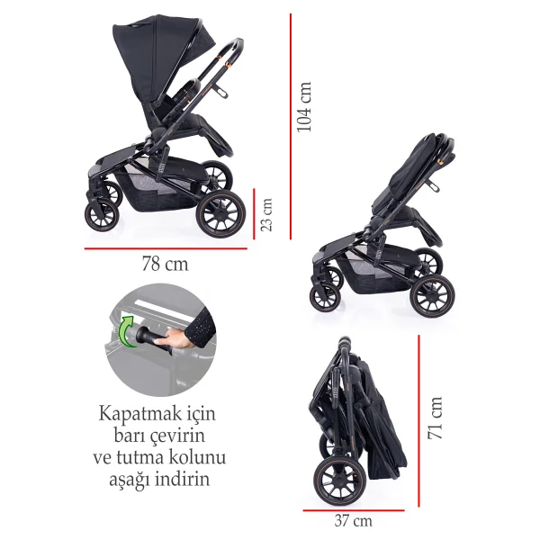 Prego 2064 Maybach Travel Sistem Bebek Arabası Siyah - Görsel 4