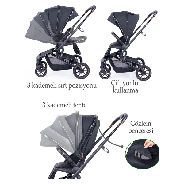 Prego 2064 Maybach Travel Sistem Bebek Arabası Siyah - Görsel 6