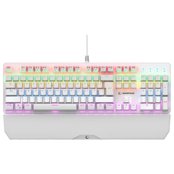 Rampage Umbra Kb-R86 Beyaz Blue Switch Kablolu Mekanik Oyuncu Klavyesi - Görsel 2