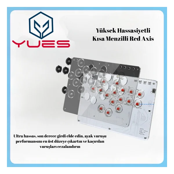 Yues PS4 Uyumlu Fighting Stick Arcade Stick - PS4/PS3/PC/Steam/Android/İos Uyumlu, RGB Aydınlatma - Görsel 10