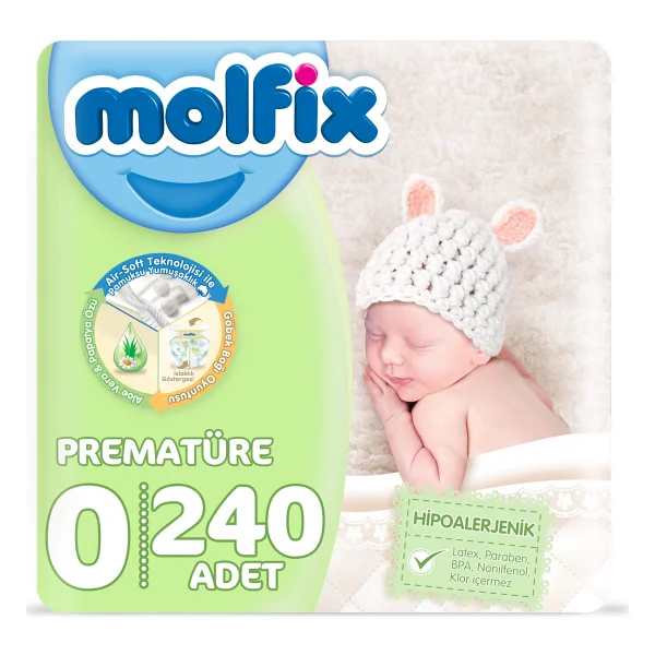 Molfix 0 Numara Prematüre 30'lu 8 Adet Bebek Bezi - Görsel 3
