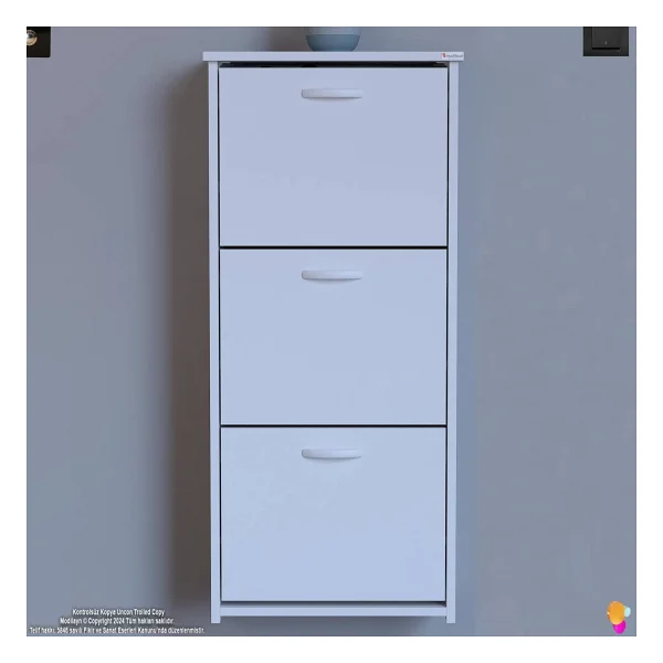 Modilayn West Asma Kapı Önü 52x116x26 Cm'lik 3 Düşer Kapak 6 Göz Bölmeli Ayakkabılık - Görsel 8