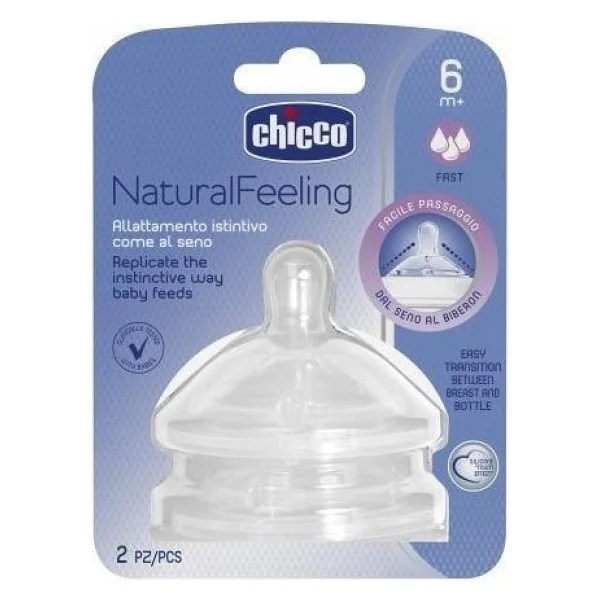 Chicco Natural Feeling Hızlı Akış 6 Ay+ 2'li Biberon Emziği - Görsel 2