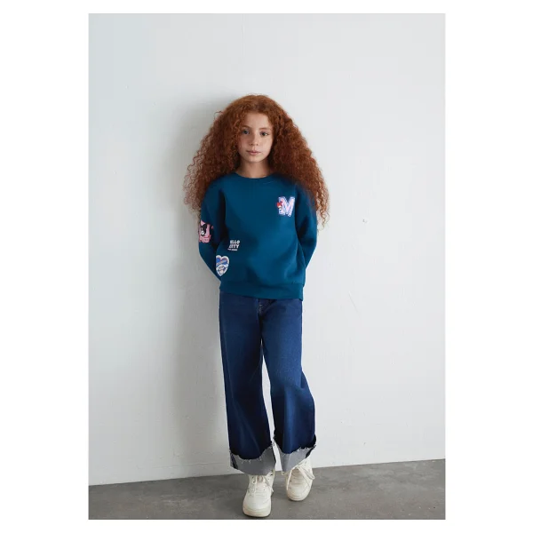 Mavi Hello Kitty Baskılı 7S10164 Çocuk Sweatshirt - Görsel 2