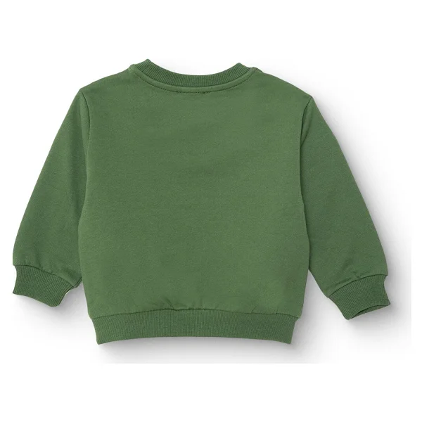 Hellobaby Erkek Bebek Sweatshirt Şardonlu Iki Iplik Bisiklet Yaka Uzun Kol - Yeşil - 9 - 12 Ay - Görsel 2