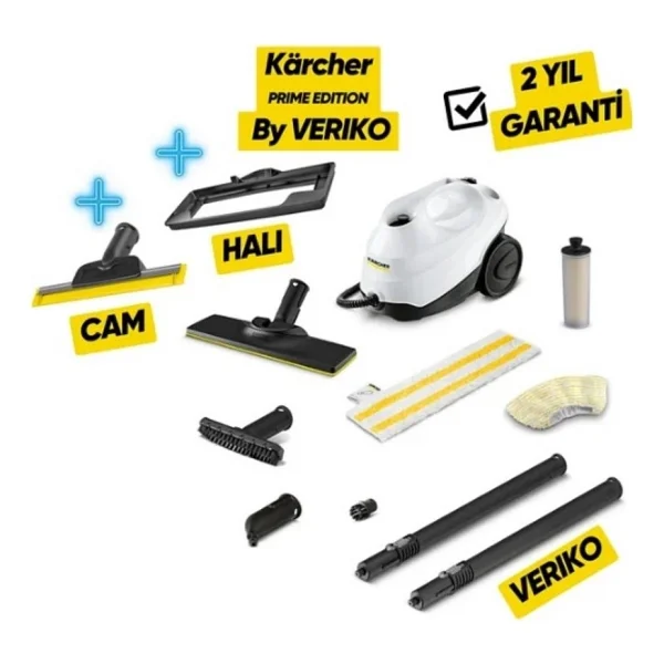 Karcher Sc 3 Easyfix 1900 W Güçlü Buharlı Temizlik Makinesi Cam ve Halı Başlığı ile Beyaz