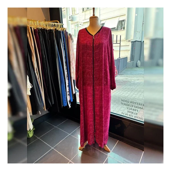 Mervis Butik Pamuk Viskon Fermuarlı Model Namaz Elbisesi - Görsel 2