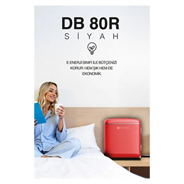 Dijitsu Db80rre Retro Kırmızı Mini Buzdolabı - Görsel 2