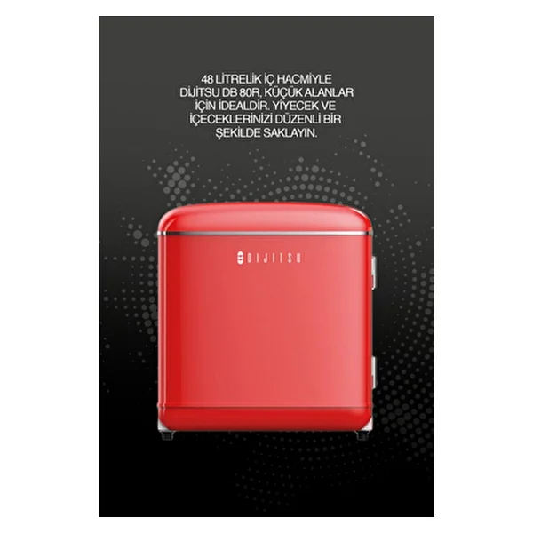 Dijitsu Db80rre Retro Kırmızı Mini Buzdolabı - Görsel 4