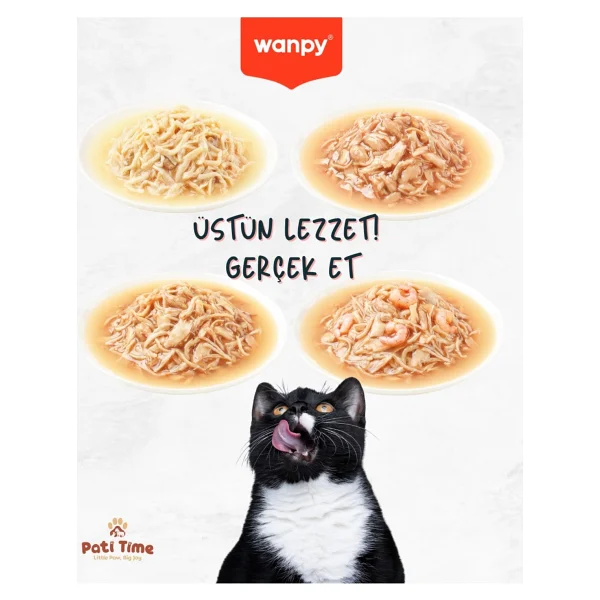 Wanpy Tavuklu Kedi Sıvı Ödül Maması 45 Adet X 14 Gram - Görsel 5