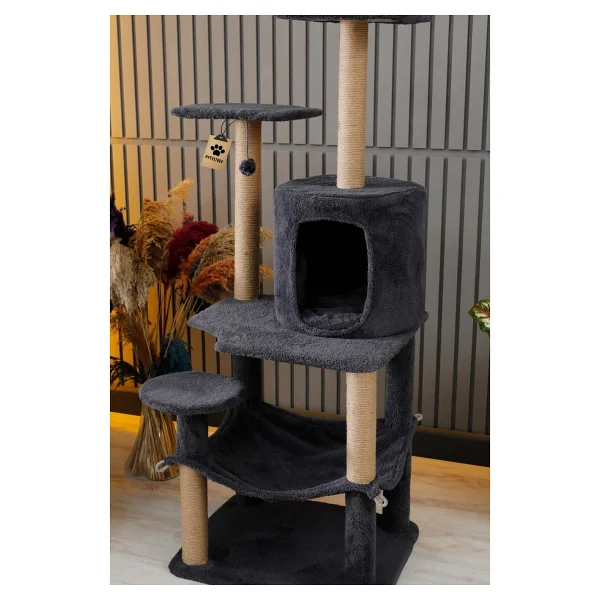 Pati Store Çok Katlı Yıkanabilir Kedi Tırmalama Ve Oyun Evi - Erciyes Antrasit - Görsel 2