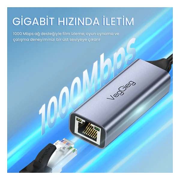 Veggieg V-K306 USB To Ethernet Dönüştürücü - Görsel 2