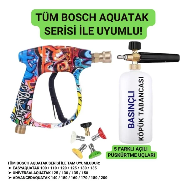 Coofbe Bosch Aquatak Serisi İle Uyumlu 5 Nozzle Set Bosch Basınçlı Araç Yıkama Tabancası Seti Basınç - Görsel 6