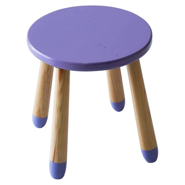 Wood & Joy Doğal Ahşap Renkli Çocuk Tabure (Lila) - Görsel 4