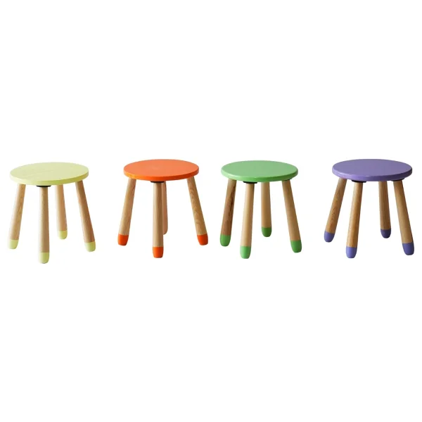 Wood & Joy Doğal Ahşap Renkli Çocuk Tabure (Lila) - Görsel 6