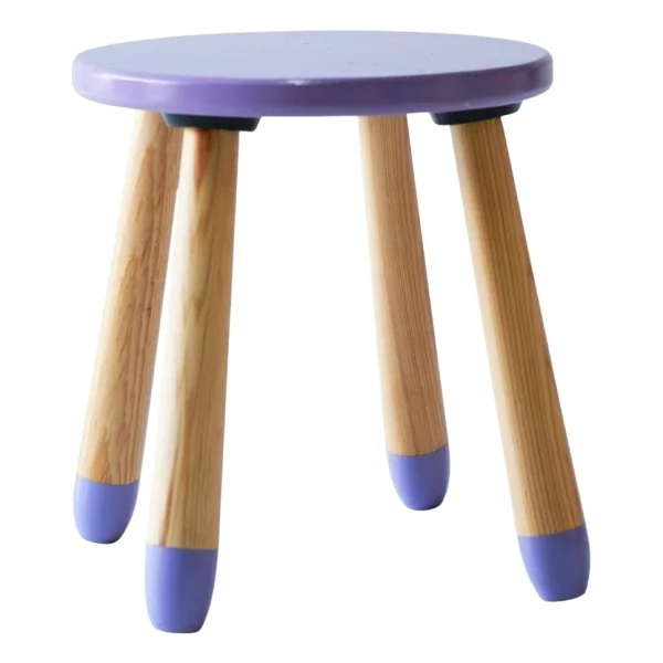 Wood & Joy Doğal Ahşap Renkli Çocuk Tabure (Lila) - Görsel 9