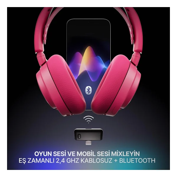 Steelseries Arctis Nova 7 Gen 2 Kırmızı Kablolu/Kablosuz Kulak Üstü Oyuncu Kulaklığı - Görsel 5