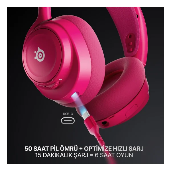 Steelseries Arctis Nova 7 Gen 2 Kırmızı Kablolu/Kablosuz Kulak Üstü Oyuncu Kulaklığı - Görsel 6