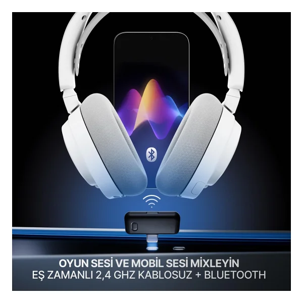Steelseries Arctis Nova 7 Gen 2 Beyaz Kablolu/Kablosuz Kulak Üstü Oyuncu Kulaklığı - Görsel 5