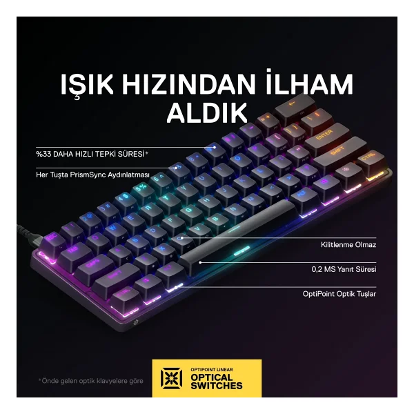Steelseries Apex 9 Mini Kablolu Mekanik Klavye İngilizce (Us) - Görsel 2