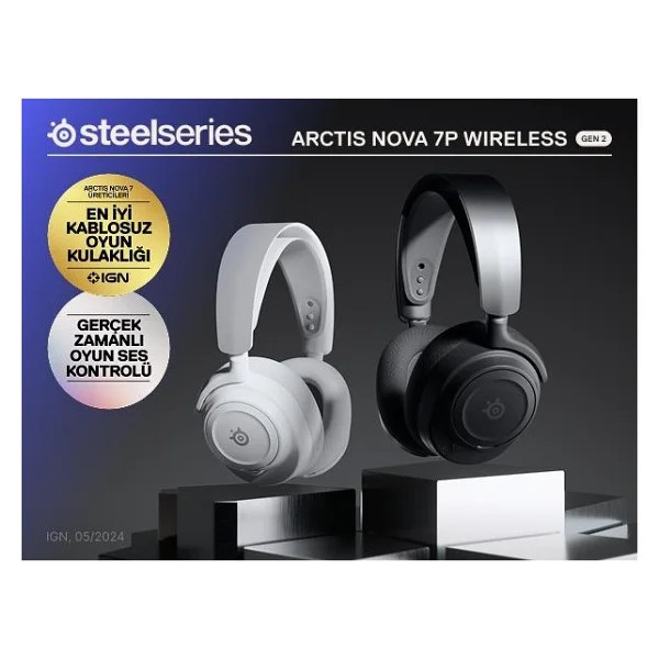 Steelseries Arctis Nova 7p Gen 2 Siyah Kablolu/Kablosuz Kulak Üstü Oyuncu Kulaklığı - Görsel 4
