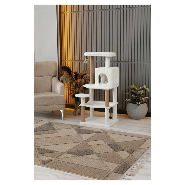 Pati Store Çok Katlı Yıkanabilir Kedi Tırmalama Ve Oyun Evi - Dubai Beyaz - Görsel 3