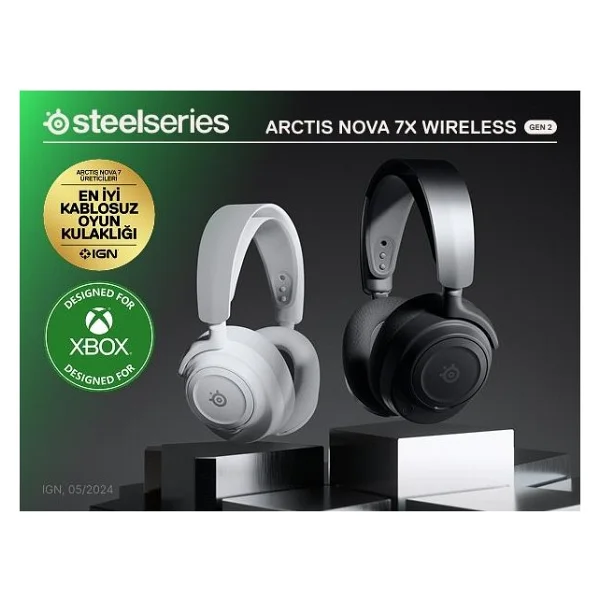 Steelseries Arctis Nova 7x Gen 2 Beyaz Kablolu/Kablosuz Kulak Üstü Oyuncu Kulaklığı - Görsel 9