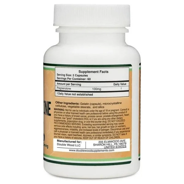 Double Wood Pregnenolone 100 Mg 120 Kapsül - Görsel 3