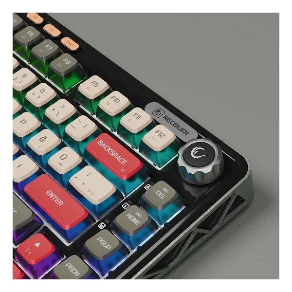 Rampage Eira RGB %75 Tkl Gasket Oil Switch Kablolu/Kablosuz Mekanik Oyuncu Klavyesi - Görsel 8
