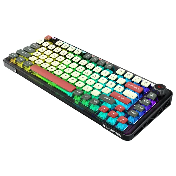 Rampage Eira RGB %75 Tkl Gasket Oil Switch Kablolu/Kablosuz Mekanik Oyuncu Klavyesi - Görsel 5
