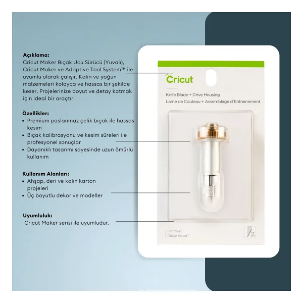 Cricut 2007441 Maker Bıçak Ucu Sürücü (Yuvalı) - Görsel 4