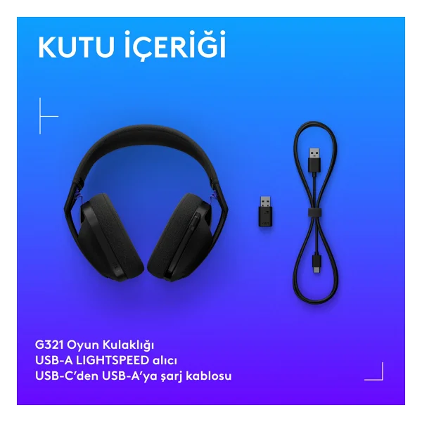 Logitech G321 Lightspeed Kablosuz Kulak Üstü Oyuncu Kulaklığı - Görsel 2