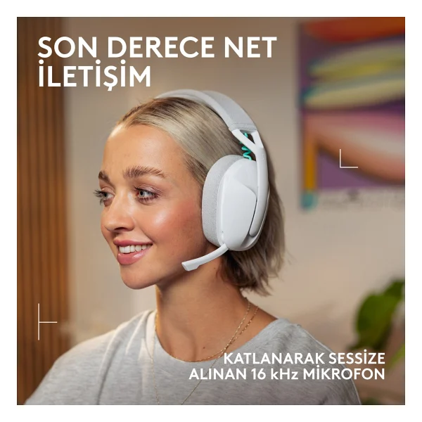 Logitech G321 Lightspeed Beyaz Kablosuz Kulak Üstü Oyuncu Kulaklığı - Görsel 3