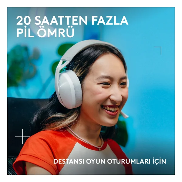 Logitech G321 Lightspeed Beyaz Kablosuz Kulak Üstü Oyuncu Kulaklığı - Görsel 9