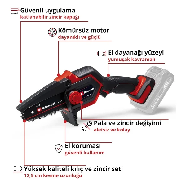 Einhell Ge-Ps 18/15 Li Bl Çift Akülü 2.5 Ah Ağaç Budama Makinesi - Görsel 6