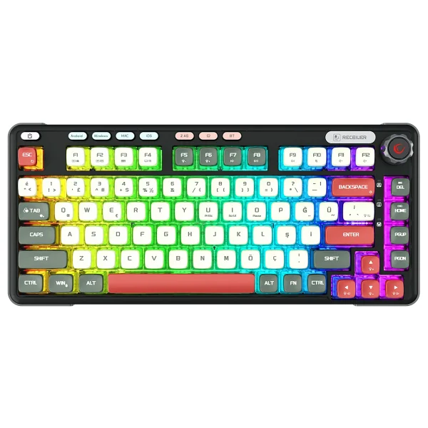 Rampage Eira RGB %75 Tkl Gasket Oil Switch Kablolu/Kablosuz Mekanik Oyuncu Klavyesi - Görsel 2