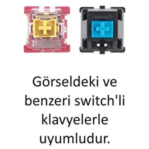 Spelt 108 Tuş Universal Mekanik Klavye Tuş Takımı Kapağı Keycap Siyah Us Layout İngilizce Dizilim - Görsel 6