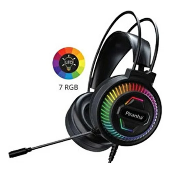 Piranha 2175 RGB LED Işıklı Kulak Üstü Kablolu Oyuncu Kulaklığı / Gaming / Mikrofon / 2.2m Kablo Uzunluğu - Görsel 3