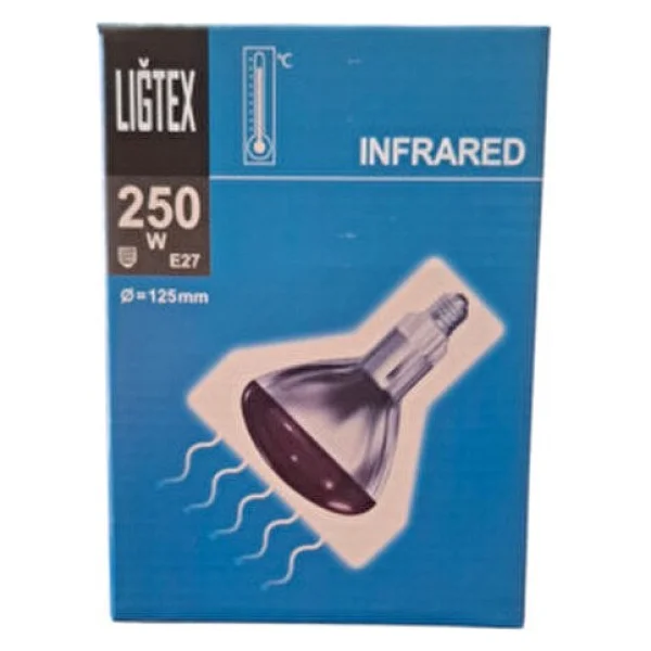 Ligtex Isıtıcı Lamba 250 Watt Kümes Isıtıcı Ampül Kırmızı Işık - Görsel 3