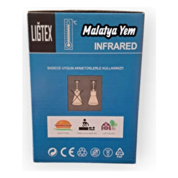 Ligtex Isıtıcı Lamba 250 Watt Kümes Isıtıcı Ampül Kırmızı Işık - Görsel 4