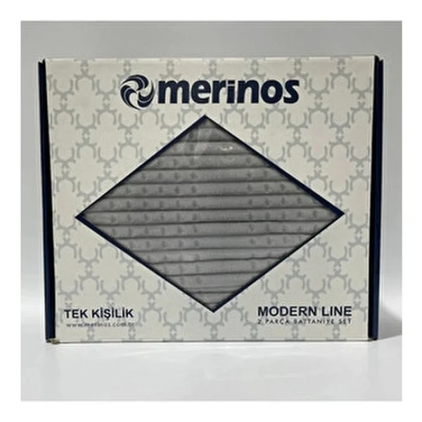 Merinos Modern Line Tek Kişilik 2 Parça Battaniye Seti - Gri - Görsel 3