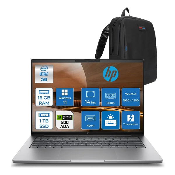 HP ZBook 8 G1i A3ZW7ET Ultra 7 255H 16 GB 1 TB SSD RTX500 Ada 14" WUXGA Notebook