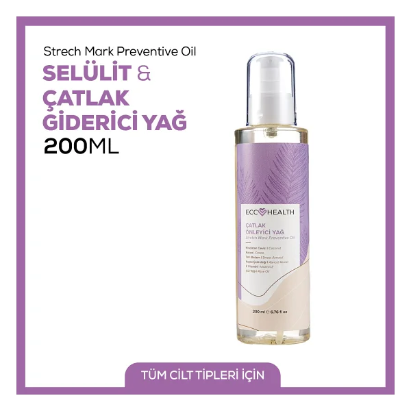 Ecc Health Sıkılaştırıcı Ve Selülit & Çatlak Giderici Yağ 200 Ml Hamilelik Ve Sonrası Kullanıma Uygun, Doğal Bitkisel Formül - Görsel 4